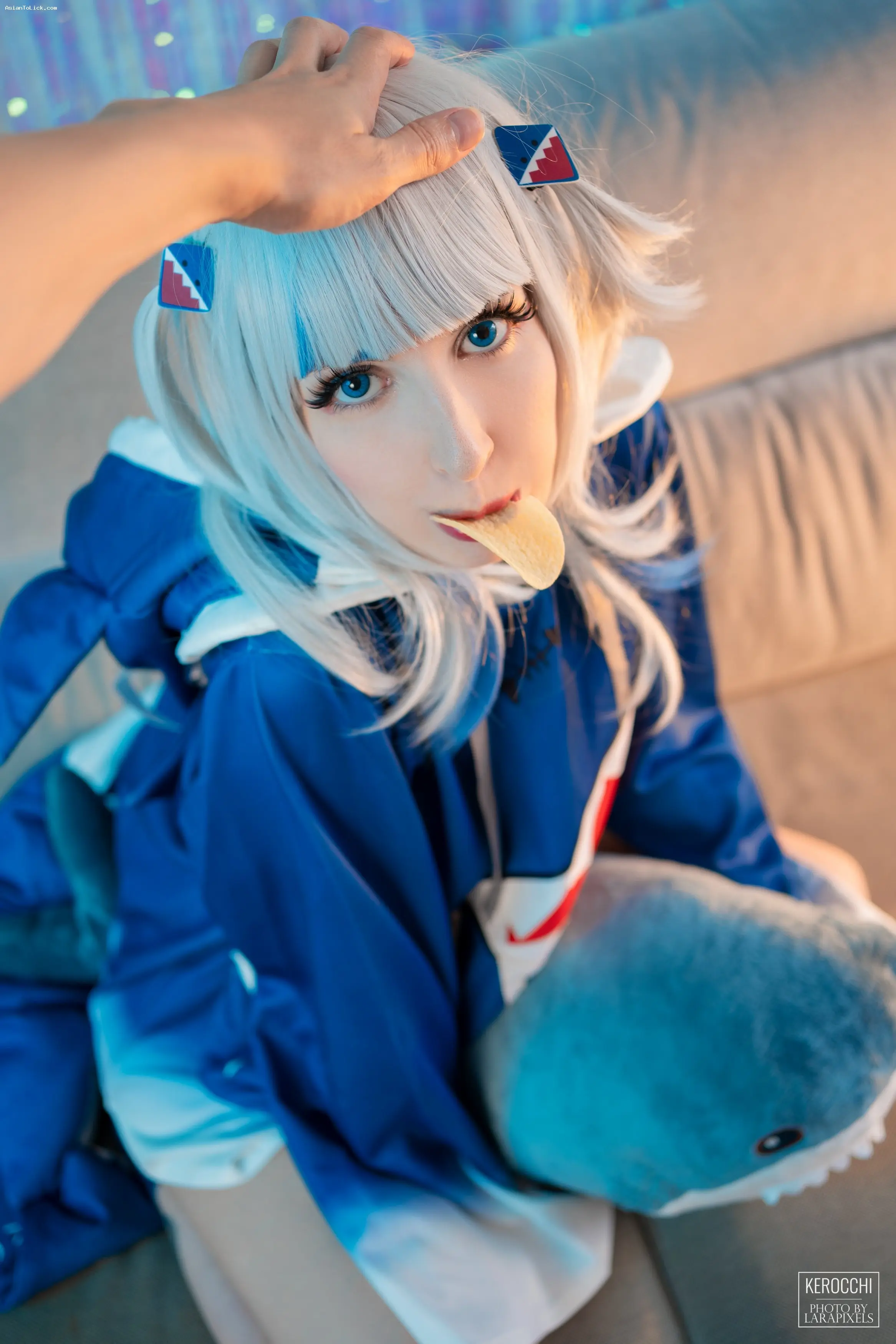 Kerocchi - Gawr Gura Nude Cos 噶嗚·古拉 裸体角色扮演 噶嗚·古拉裸体cosplay