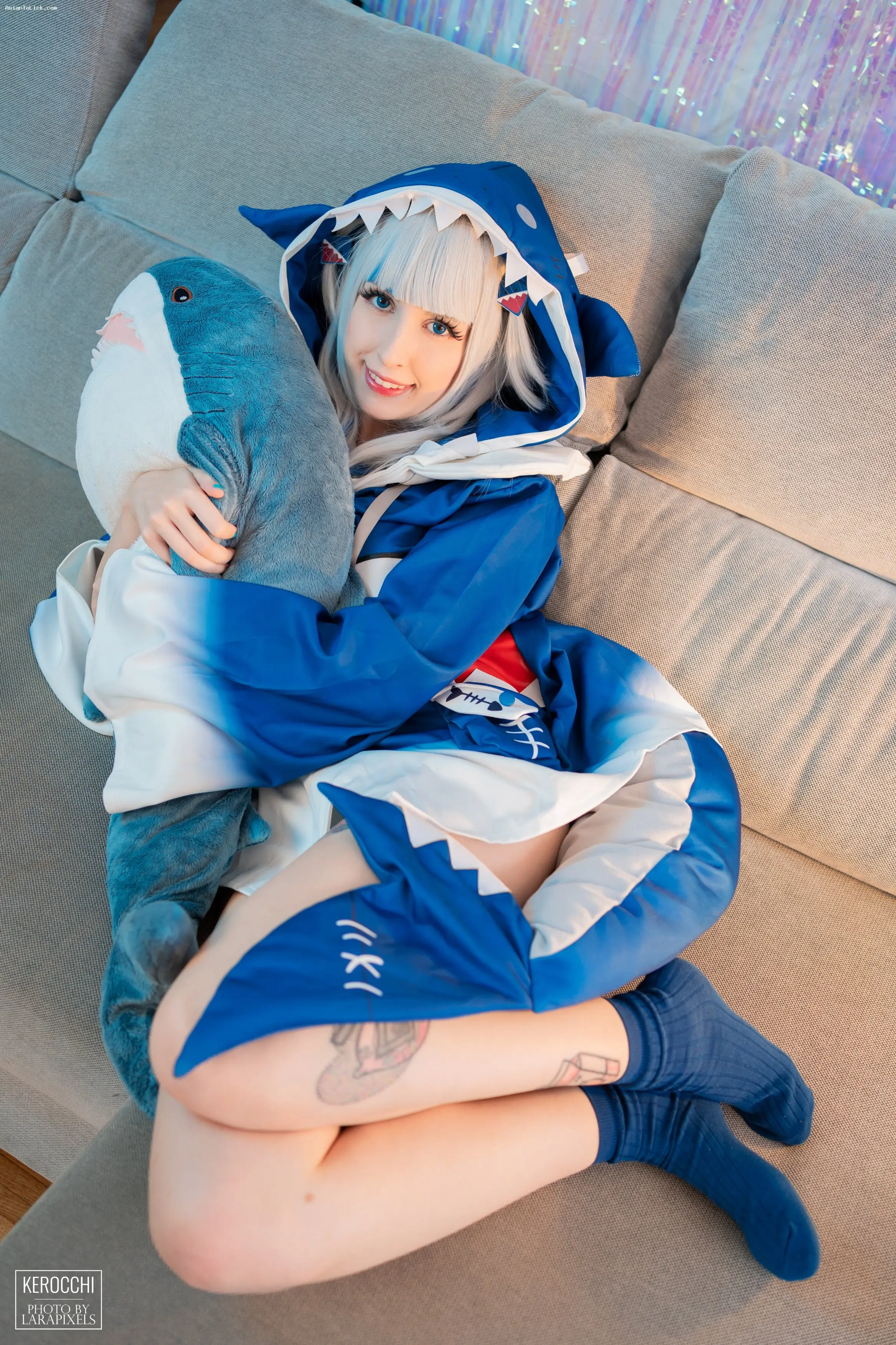 Kerocchi - Gawr Gura Nude Cos 噶嗚·古拉 裸体角色扮演 噶嗚·古拉裸体cosplay 13