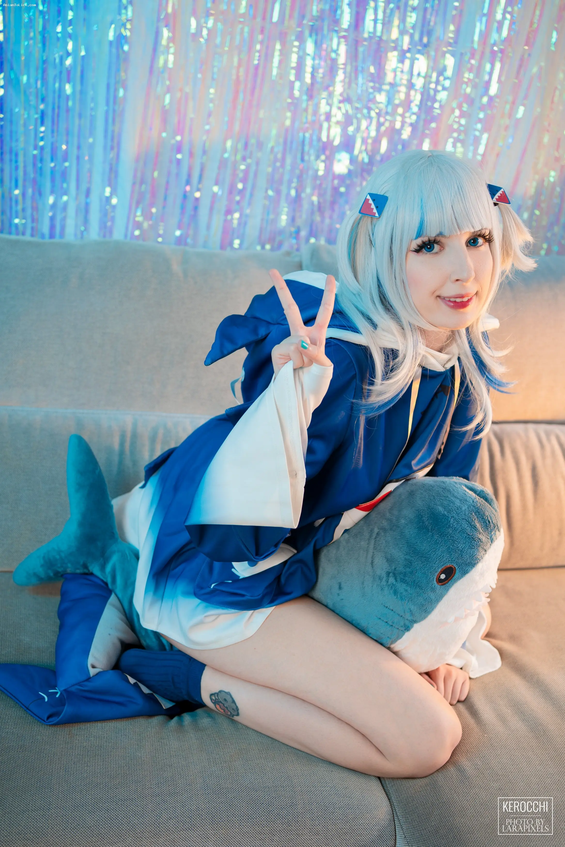 Kerocchi - Gawr Gura Nude Cos 噶嗚·古拉 裸体角色扮演 噶嗚·古拉裸体cosplay 6
