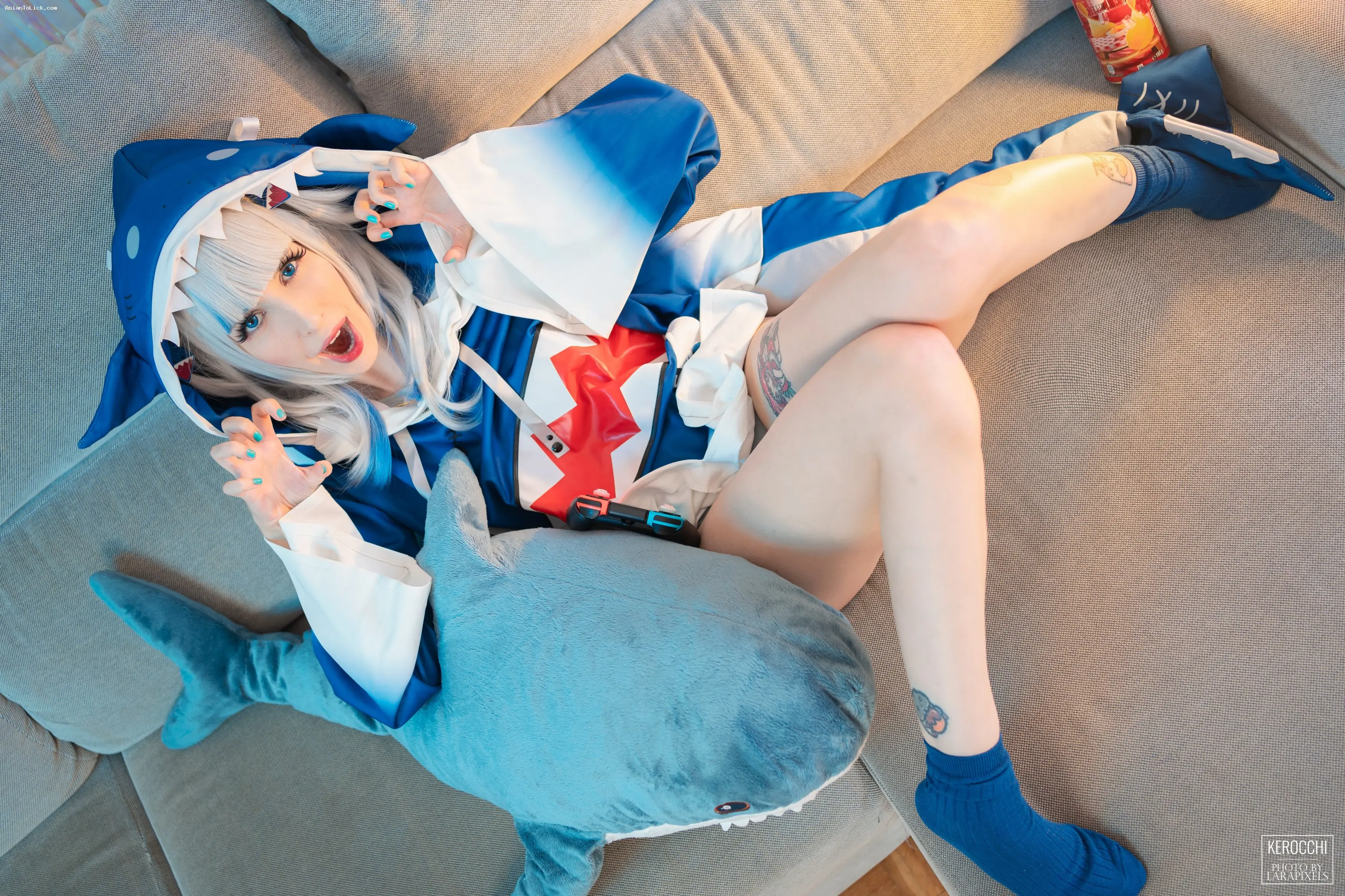 Kerocchi - Gawr Gura Nude Cos 噶嗚·古拉 裸体角色扮演 噶嗚·古拉裸体cosplay 19