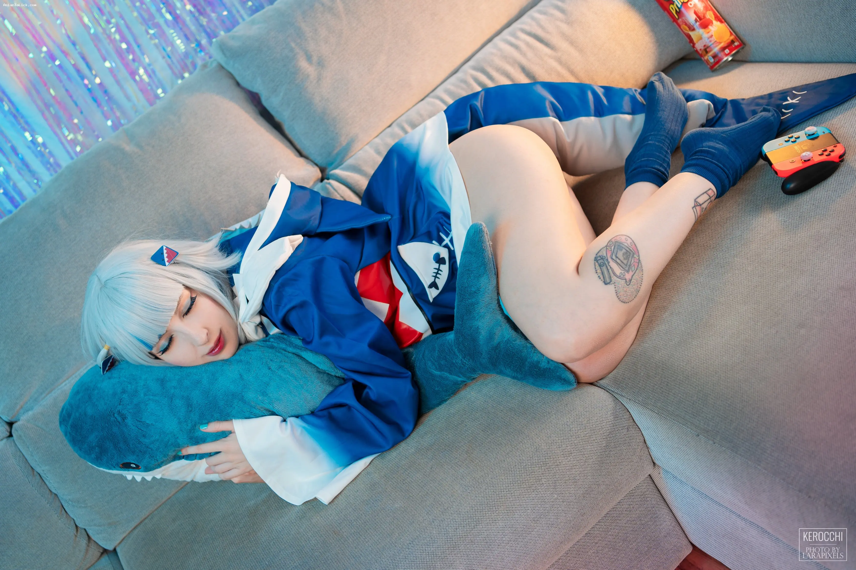 Kerocchi - Gawr Gura Nude Cos 噶嗚·古拉 裸体角色扮演 噶嗚·古拉裸体cosplay 21